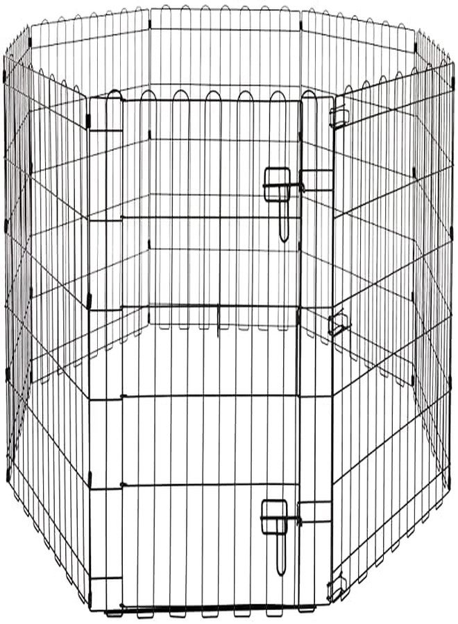 KittuPet Foldable Metal Pet Dog Exercise Fence Pen with Gate Black, 24 Inch - Image 2